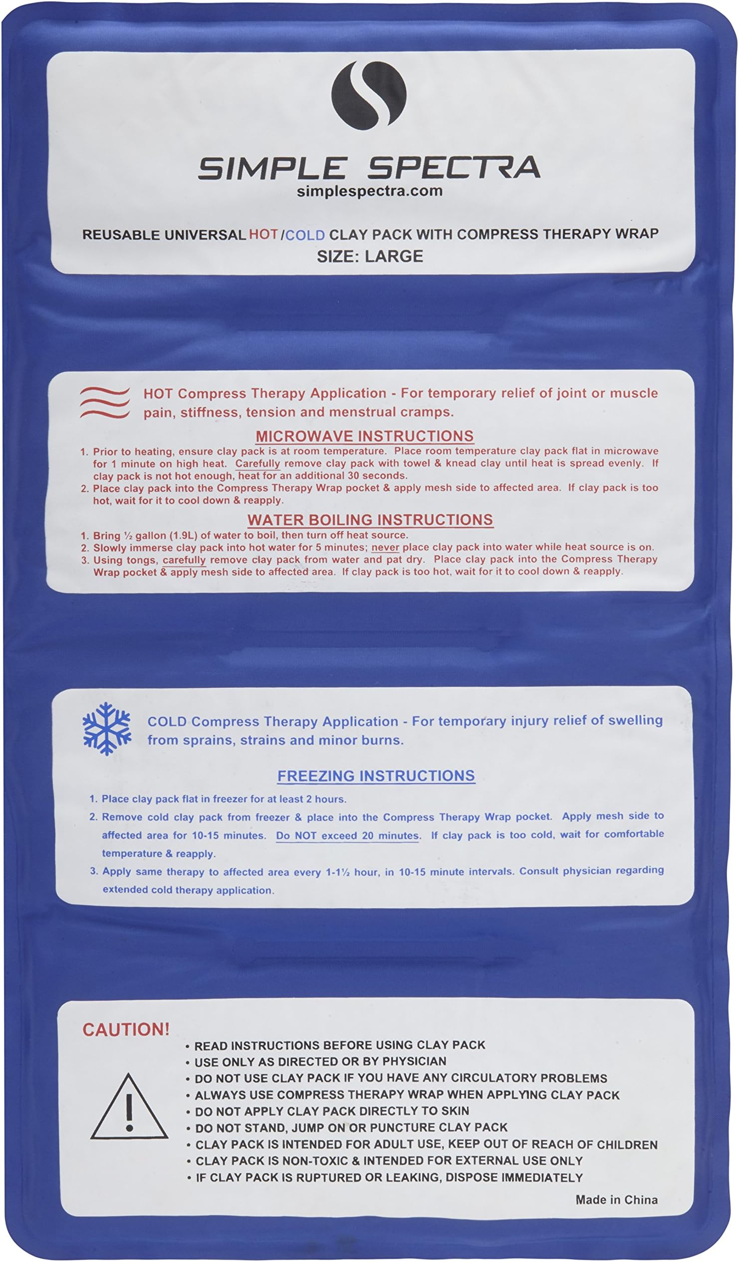 Ice Pack - Large Reusable Flexible Gel Clay Hot & Cold Clay | Pain Relief Therapy for Injuries - Best for All Joints & Muscles - Use on Back, Shoulder, Elbow, Knee, Ankle, Foot (Clay Pack Only)