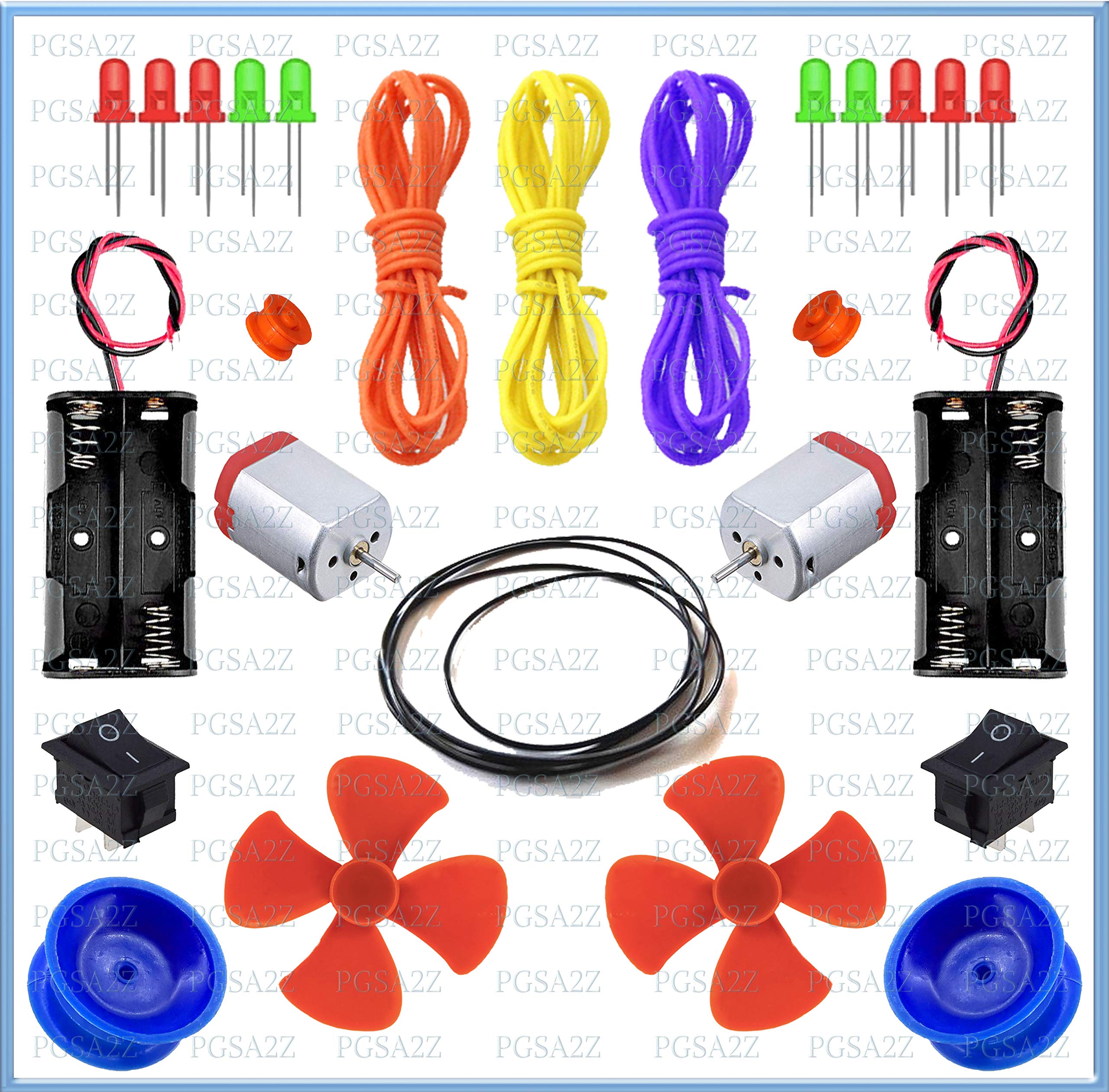 PGSA2Z® Science Project Material DIY Kit DC Motor, Small Pulley Wheels AA Battery Holder with Wire, Belt, Wire, Switch, DIY/Etc(KIT 8) (B085D9PK7Q) Amazon Price History, Amazon Price Tracker