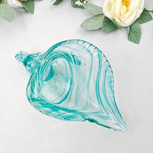 Miniatura 4 de HOWFIELD Caracola de cristal soplada a mano para decoración del hogar, figura de conchas de mar de cristal, escultura de vidrio artístico,