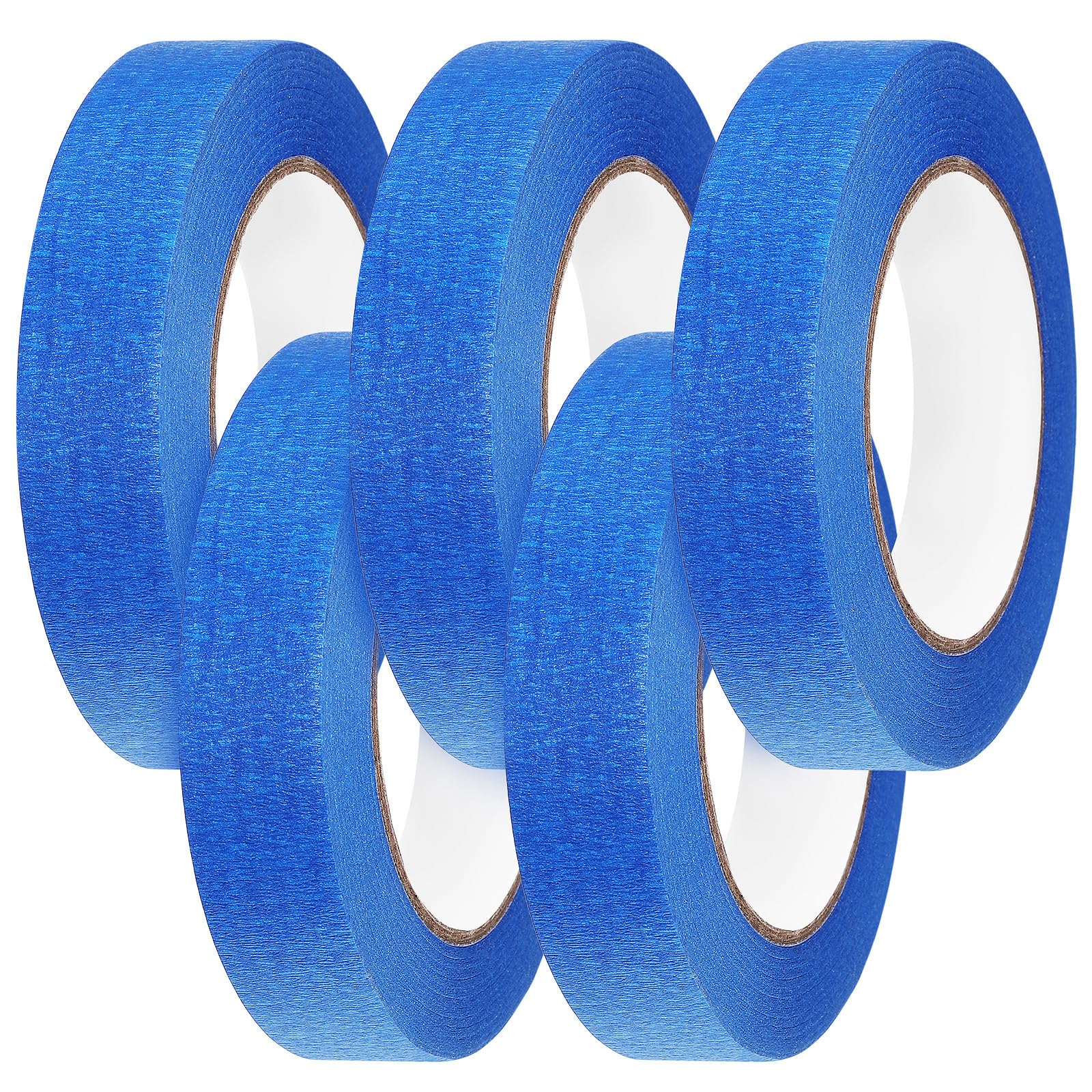 Ruban de Masquage Bleu 5 Rouleaux 50m Adhésif Surface Écrivable et Retrait Propre pour Peinture et Travaux Artistiques