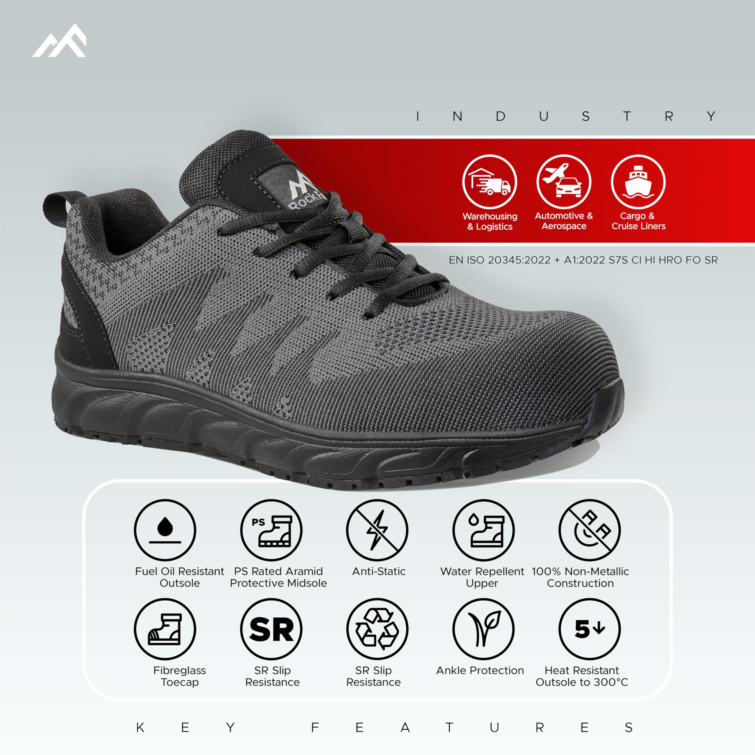 Rock Fall Atlanta, Construction Shoe Hombre, Negro, 38 EU