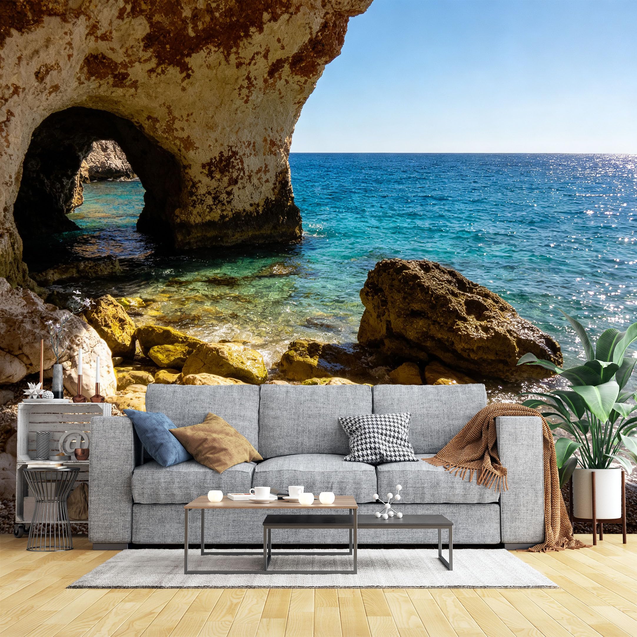 Lcythiazole Ch260604111 Custom Size Wall Murals Cliff Sea Cave Coast Wall Murals Coastal Scenery Wallpaper Large Photo Wallpaper Self-Adhesive Removable Wallpaper For Living Room Bedroom
