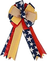 Vista 12 de Arco grande de arpillera de Pascua, coronas de 20 x 10 pulgadas, lazos de conejo de primavera para envolver regalos, decoración del árbol, puerta