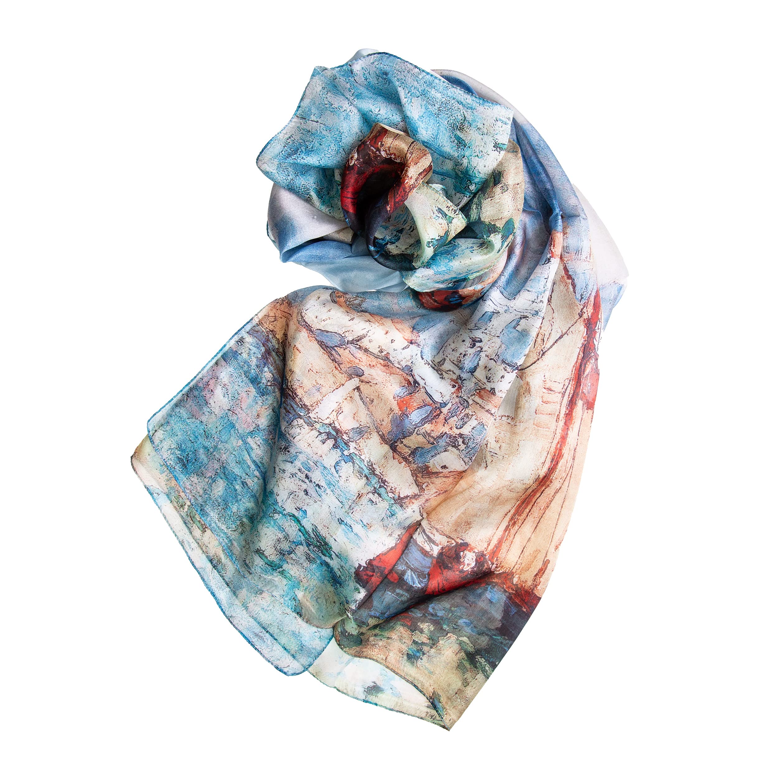 Tinitex - Sciarpa in chiffon blu marittimo, 180 x 110 cm, Blu, 180x110cm