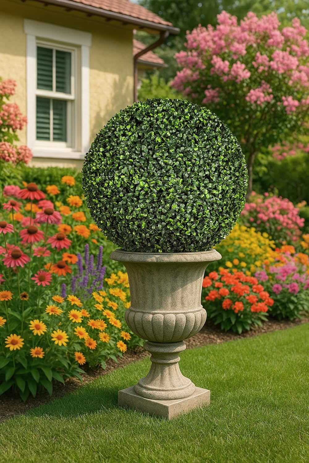 Lulu Decor UV Resistant Topiary Balls Artificial Outdoor Indoor Set of 2-20 Inch Faux Boxwood Spheres for Garden, Balcony, Wedding Decor Round Fake Plants for Patio, Porch, Yard Decoration
