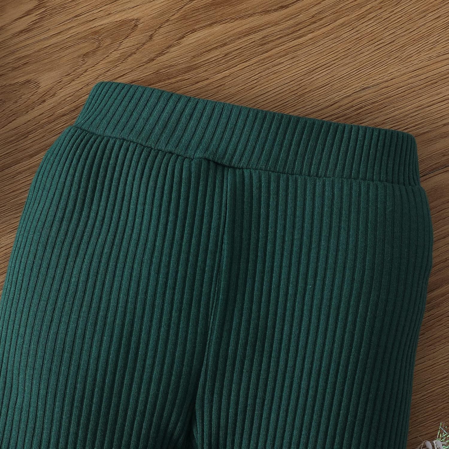 Sinda Merry Christmas Outfit Toddler Baby Girl Funny Letter Sweatshirt + Red Ruffle Bell Bottom Pants Christmas Clothes Set - Image 6