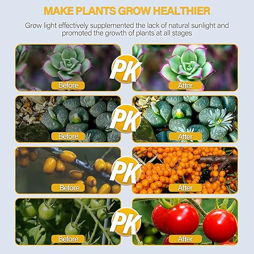 Miniatura 6 de iPower 21 Luz LED de Crecimiento con Espectro Completo para Plantas de Interior, Cuello de Cisne Ajustable, 3 Modos de Luz y 10 Niveles Regulables,