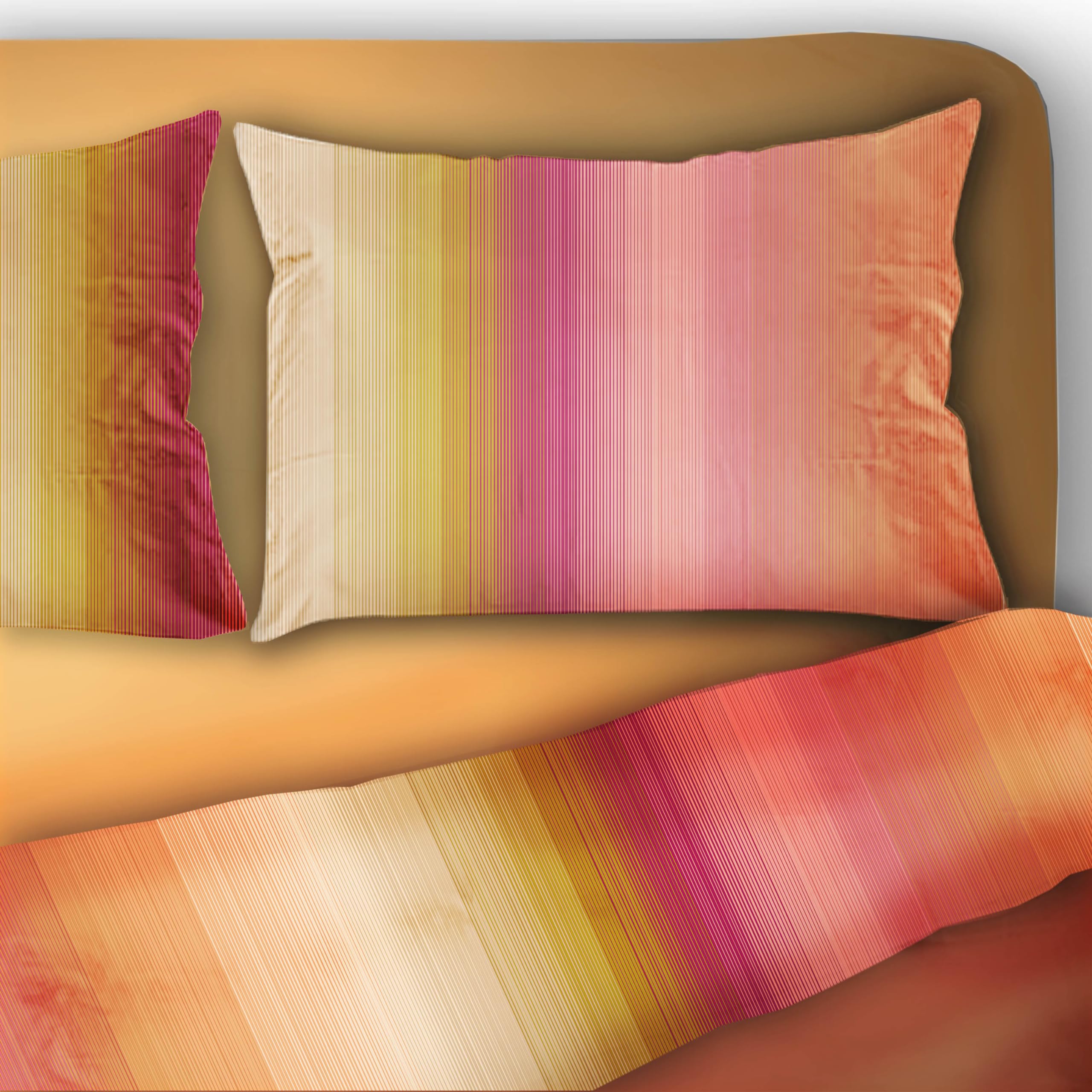 Completo lenzuola Colorando 1 Piazza e Mezza In Cotone Arancio | Biancheria Home