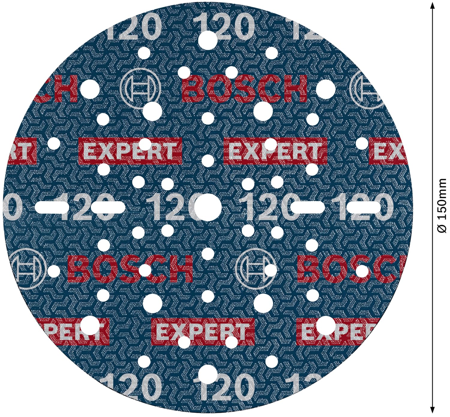 Bosch 55x EXPERT O780 tarcza szlifierska do folii, 150 mm (do twardego drewna, farba na drewnie, Ø 150 mm, ziarnistość 120, profesjonalne akcesoria szlifierka mimośrodowa)
