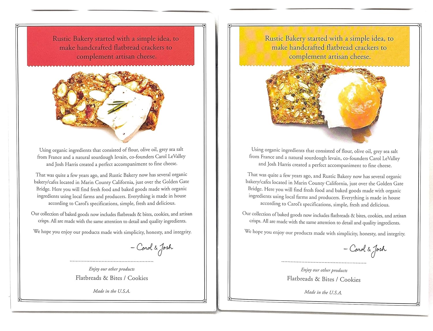 Rustic_Bakery Artisan Crisps Crackers Variety Citrus Ginger & Thyme, Tart Cherry Cacao Nib & Almond 5oz 2 PACK