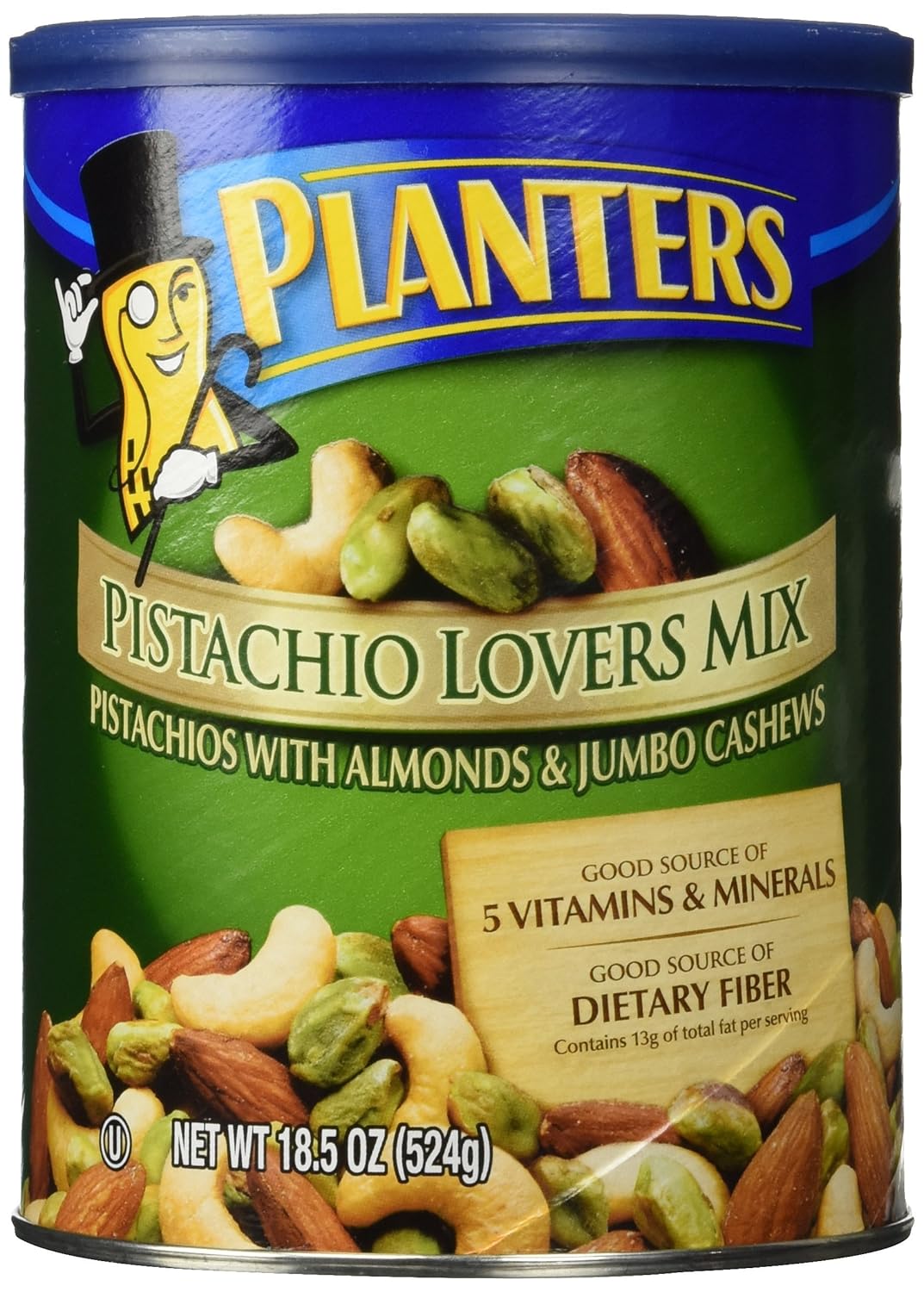 Planters Pistachio Lovers Mix, Salted, 18.5 Ounce Canister