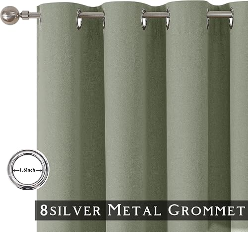 Miniatura 55 de ChrisDowa Cortinas 100% opacas de abedul liso de 96 pulgadas de largo, 2 paneles para dormitorio, sala de estar, oscurecimiento de la habitación de