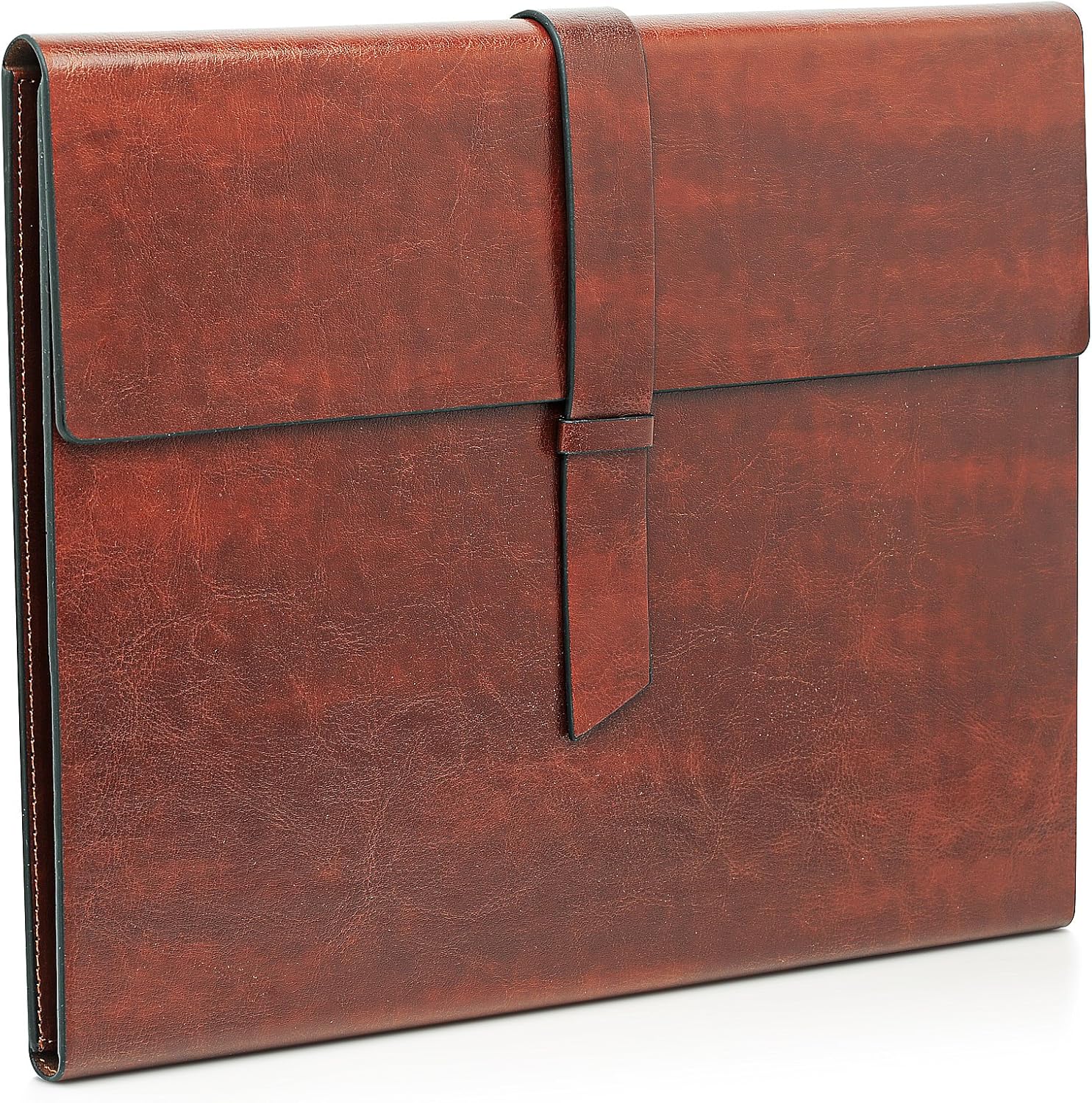 GALLAWAY LEATHER Padfolio Portfolio Folder – Slim Portfolio Folio Organizer Holder for Letter Legal A4 Note Pads Notebooks for Men Women Refillable Business Leather Portfolio Binder, Dark Chocolate