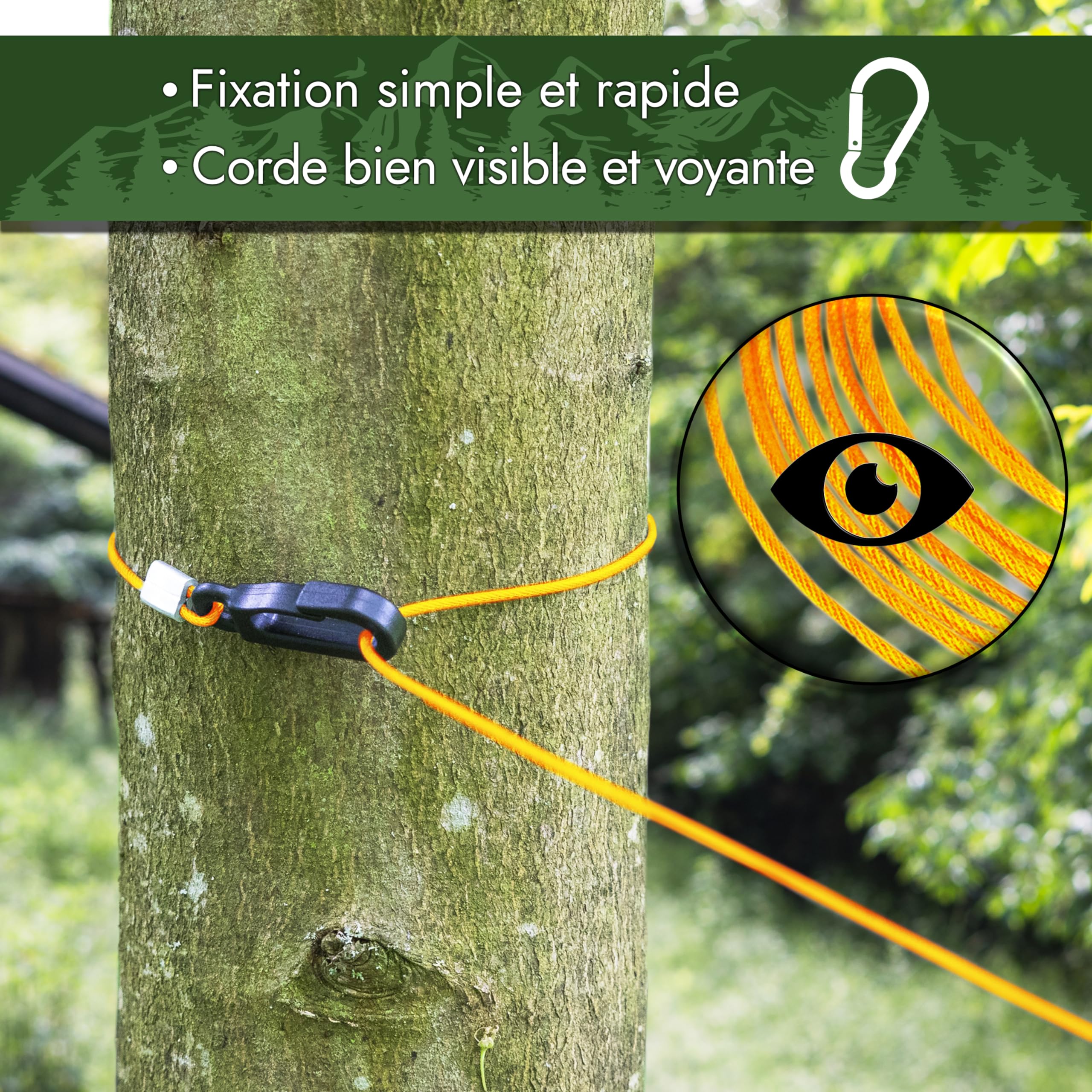 Corde à Linge Automatique De Camping 10m - Enrouleur Auto - Compacte Et Indéchirable - Pour Voyage Et Extérieur