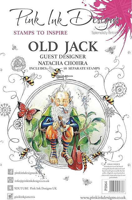 Pink Ink Designs Guest Designer Natacha Chohra-Old Jack-Clear Stamp Set, A5