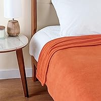 Vista 7 de Manta Berkshire Microforro Tamaño King para Cama Amberglow Naranja, Manta de Microforro Suave y Transpirable para Cama, Sofá o Sofá Cama, 90 x 108