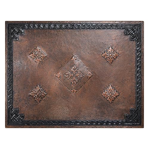 Kitchen Backsplash, Diamonds with Celtic Border Copper Backsplash, Victorian Copper Backsplash Panel, Handmade Copper Backsplash Tile, Indoor