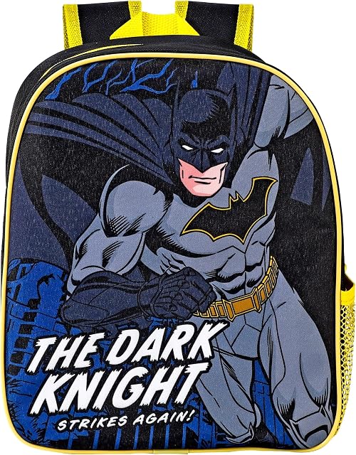 Boys Batman Backpack Childrens Premium Character Bag Kids School Rucksack Carry Bag