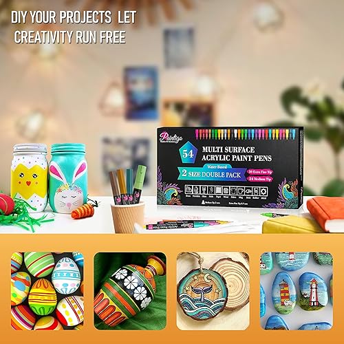 Miniatura 7 de Bolígrafos de pintura acrílica, paquete de 12 6 marcadores dorados y 6 plateados, bolígrafos de pintura para pintura de rocas, piedra, cerámica,