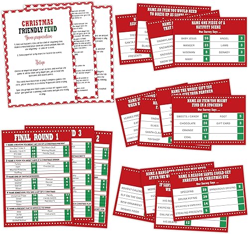 Miniatura 1 de Juego de feud amigable para Navidad, juegos de fiesta de Navidad, juegos de trivia, juego de pelea para adultos, juegos de rompehielos de otoño,