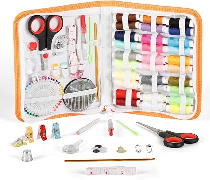 Incraftables Sewing Kit 75+ Piece Travel & Crafting Set with Scissors, Colored Threads, Measuring Tape, Needles & More in a Zippered Nylon Case