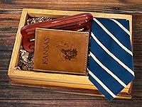 Vista 4 de Rico Industries Carteras grabadas con láser de la NCAA Kansas Jayhawks, Marrón, Classic