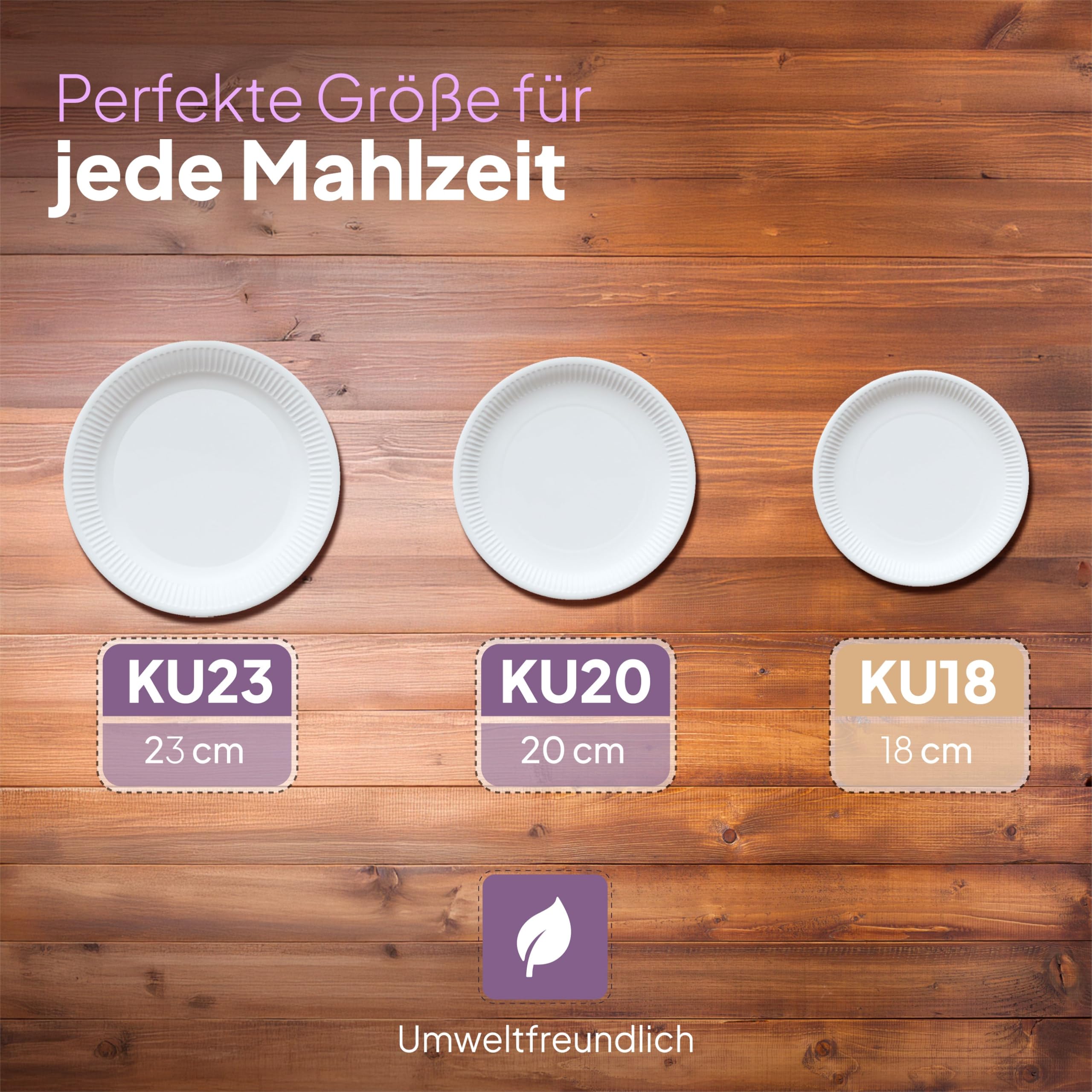 Inoverse 500 sztuk białych talerzy papierowych – okrągłe 32 cm – przyjazne dla środowiska talerze jednorazowe z kartonu, naczynia na imprezę, talerze do ciasta, naczynia jednorazowe