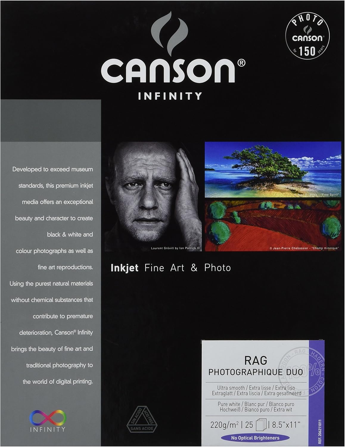 Canson Infinity Rag Photographique Duo Fine Art Paper, 220 Gram, 8.5 x 11 Inch, 25 Sheets
