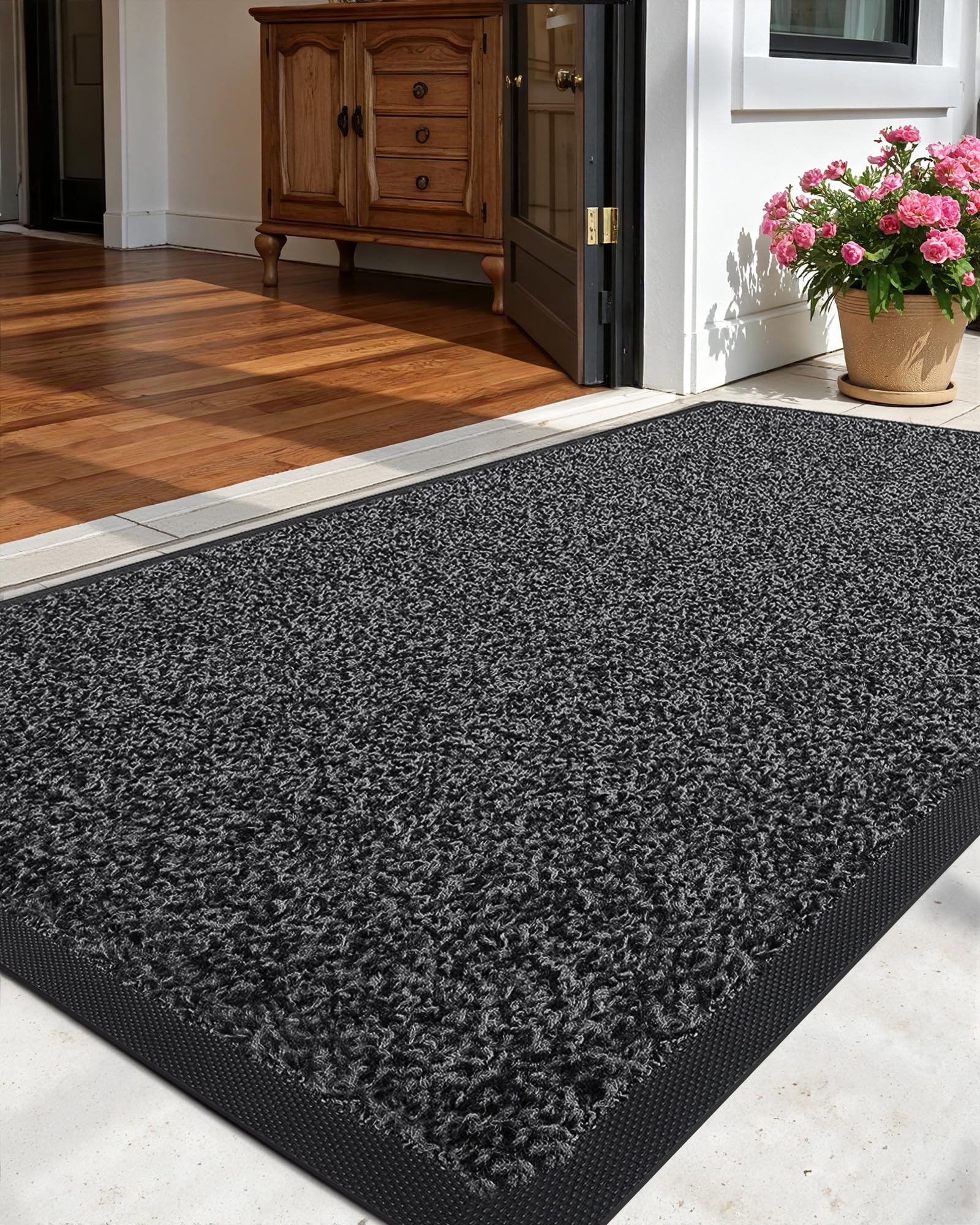 Color&Geometry Large Front Door Outdoor Mat Home Entrance Outside Entry Entryway Patio Waterproof Heavy Duty Doormat Welcome Matt - 24"x48" Grey