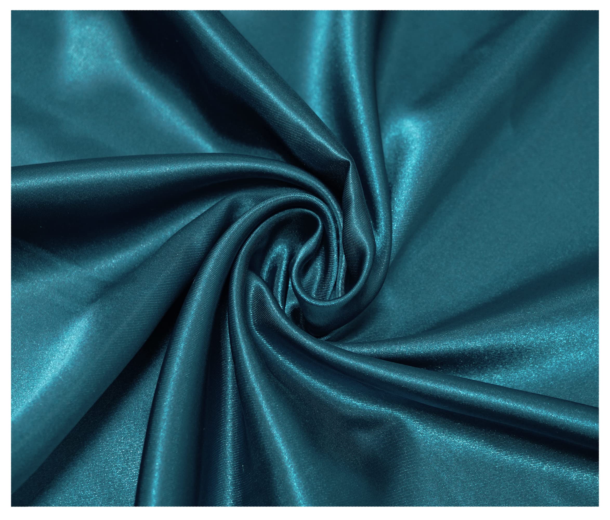 Thefabrictrade Teal Silky Satin Polyester Fabric For Dressmaking Wedding Crafts Quilting Sewing 150Cm Wide (500 X 150Cm / 197" X 60", )