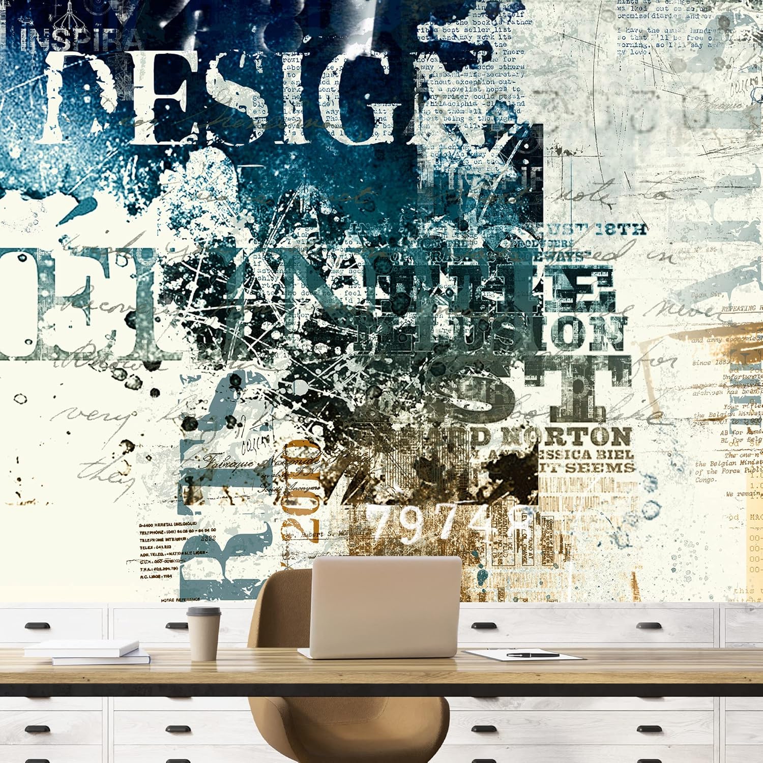 IDEA4WALL Wall Murals for Bedroom Abstract Banksy Street Art Removable Wallpaper Peel and Stick Wall Stickers - 66x96 inches