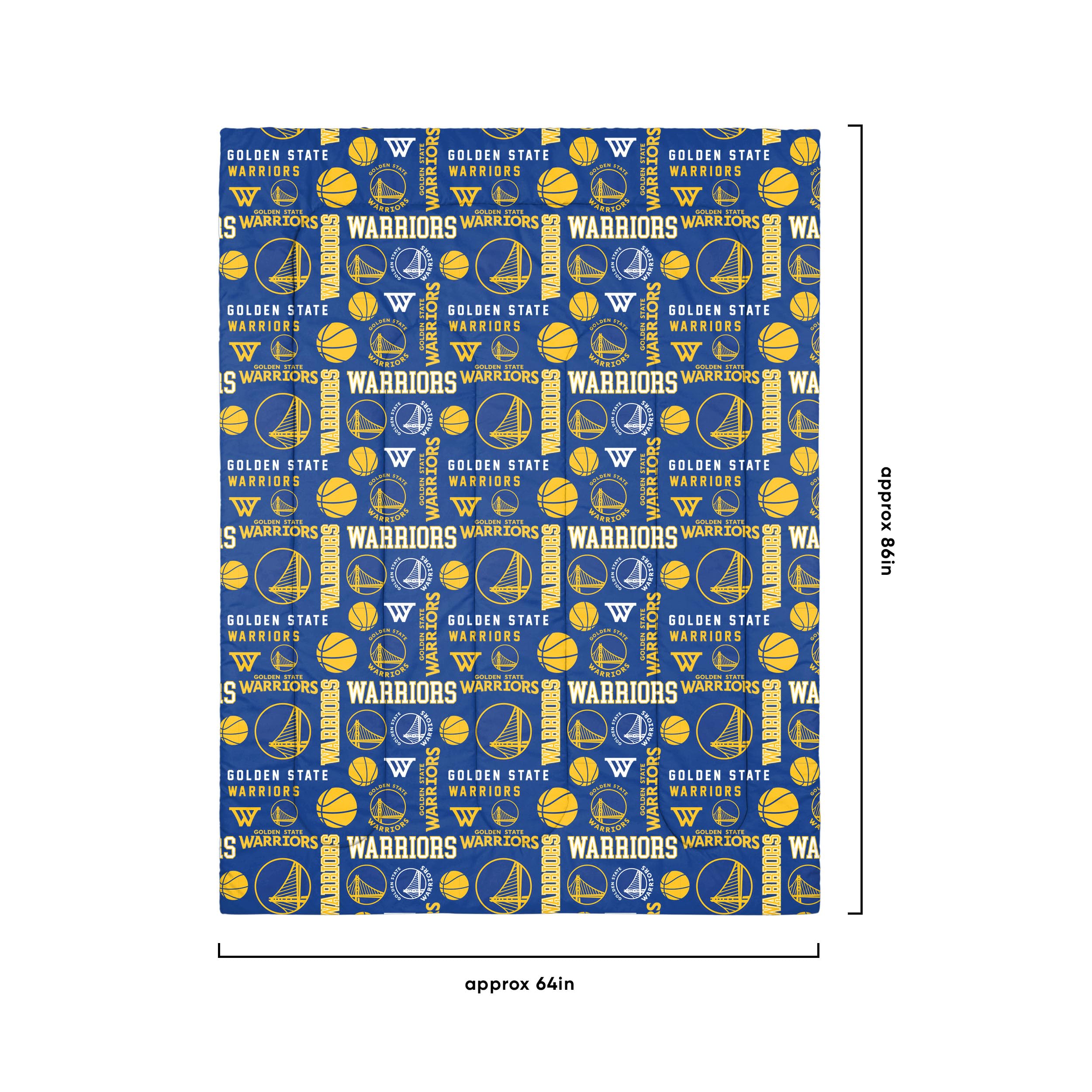 FOCO Golden State Warriors NBA Team Color Bett in Einer Tasche, 5-teiliges Set, Doppelbett
