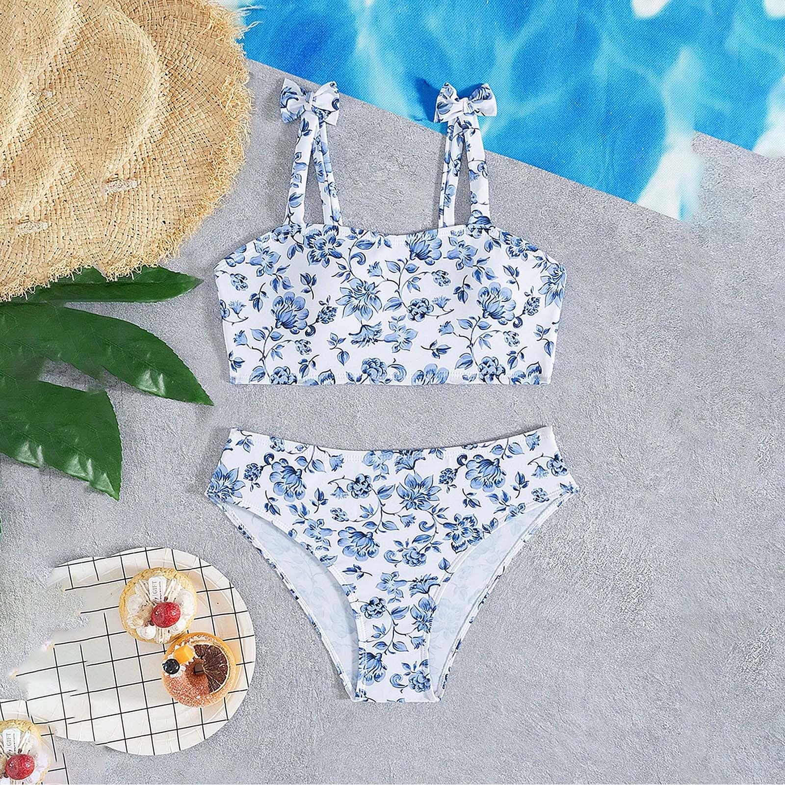 Bañador de dos piezas para niña con protección UV 50+ y bañador para playa y fiesta en la piscina