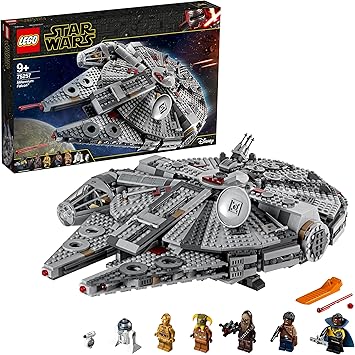 Lego 75257 Star Wars Millennium Falcon Starship Construction Set, with Finn, Chewbacca, Lando Calrissian, Boolio, C-3PO, R2-D2 and D-O, The Rise of Skywalker Collection,9 years and up