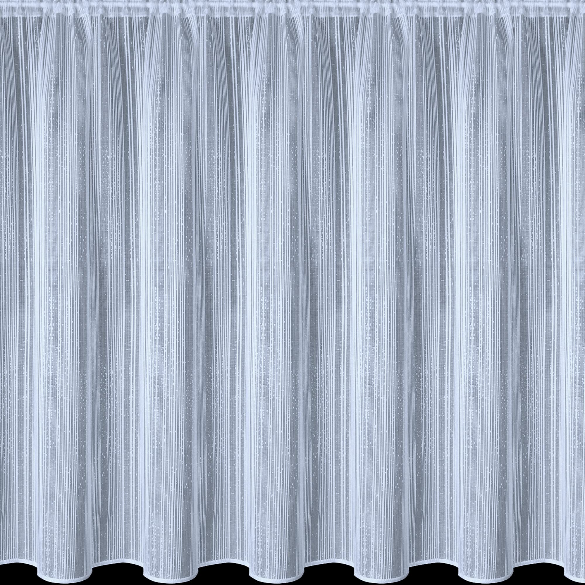 Kellyuk 6 Metres Wide x 48" (122cm) Drop - Lia White Striped Spot Modern Slot Top Lace Net Curtain