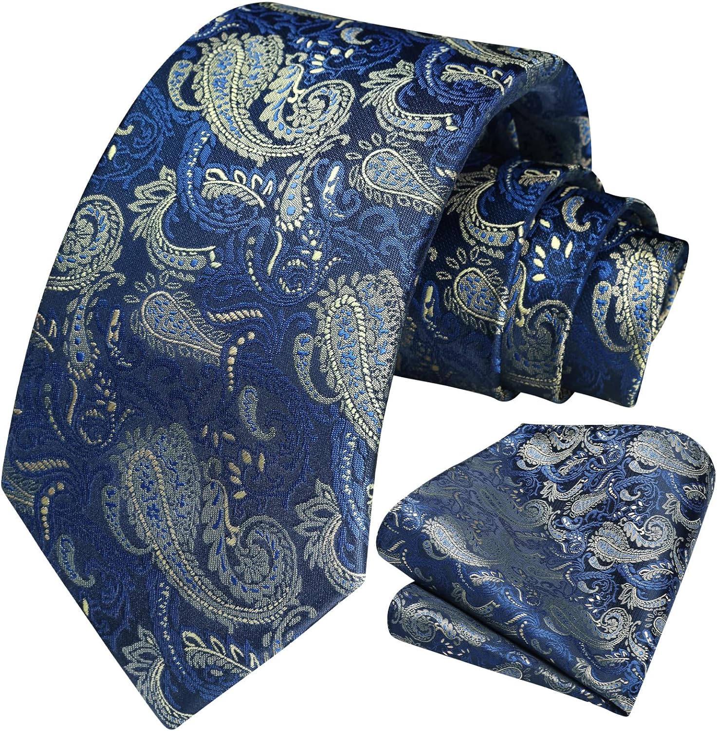 Set de corbata y pañuelo paisley para hombre