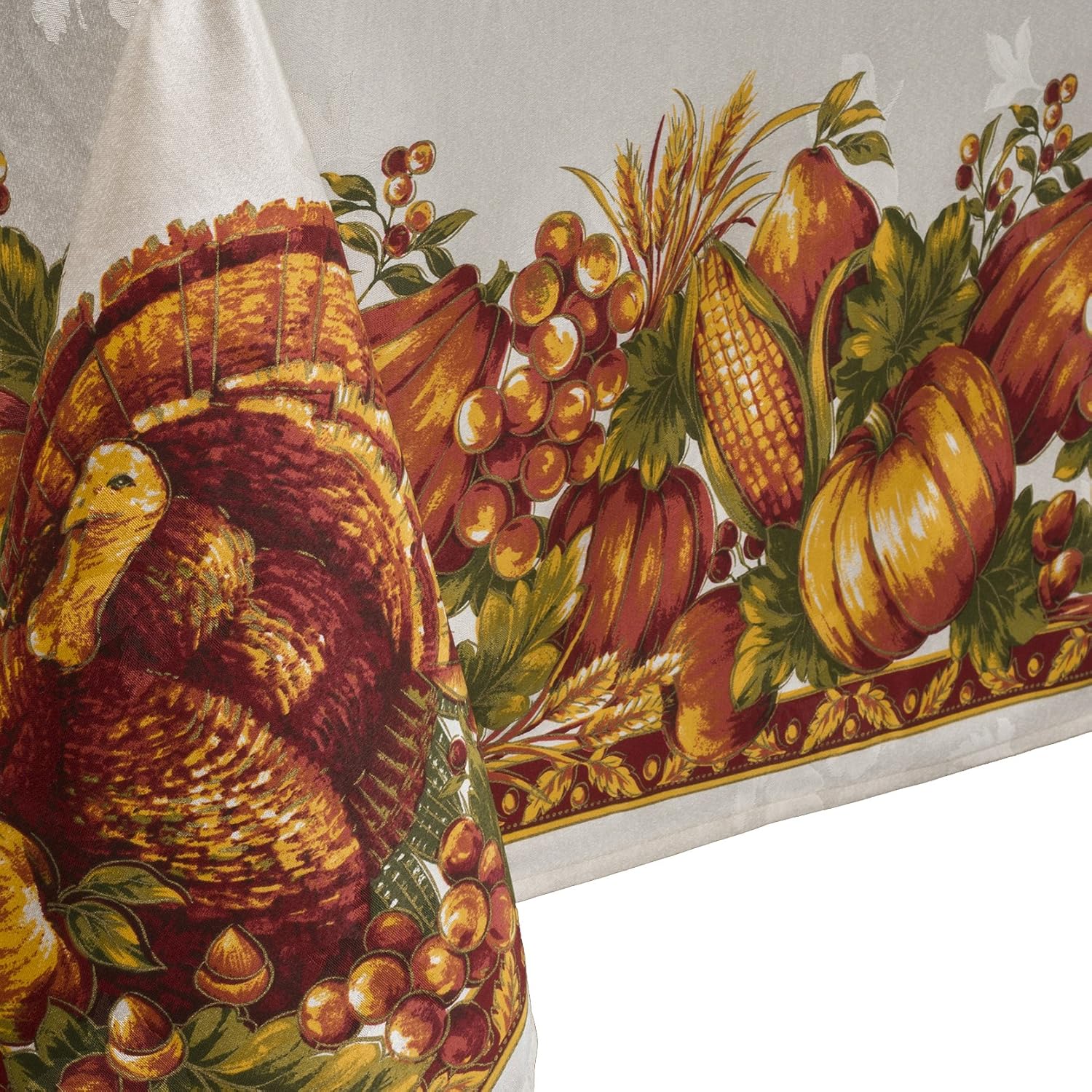 Bеѕt Dеаl 🛒 Benson Mills Harvest Splendor Engineered Printed Fabric Tablecloth for Fall, Harvest, and Thanksgiving (60 x 120 Rectangular)