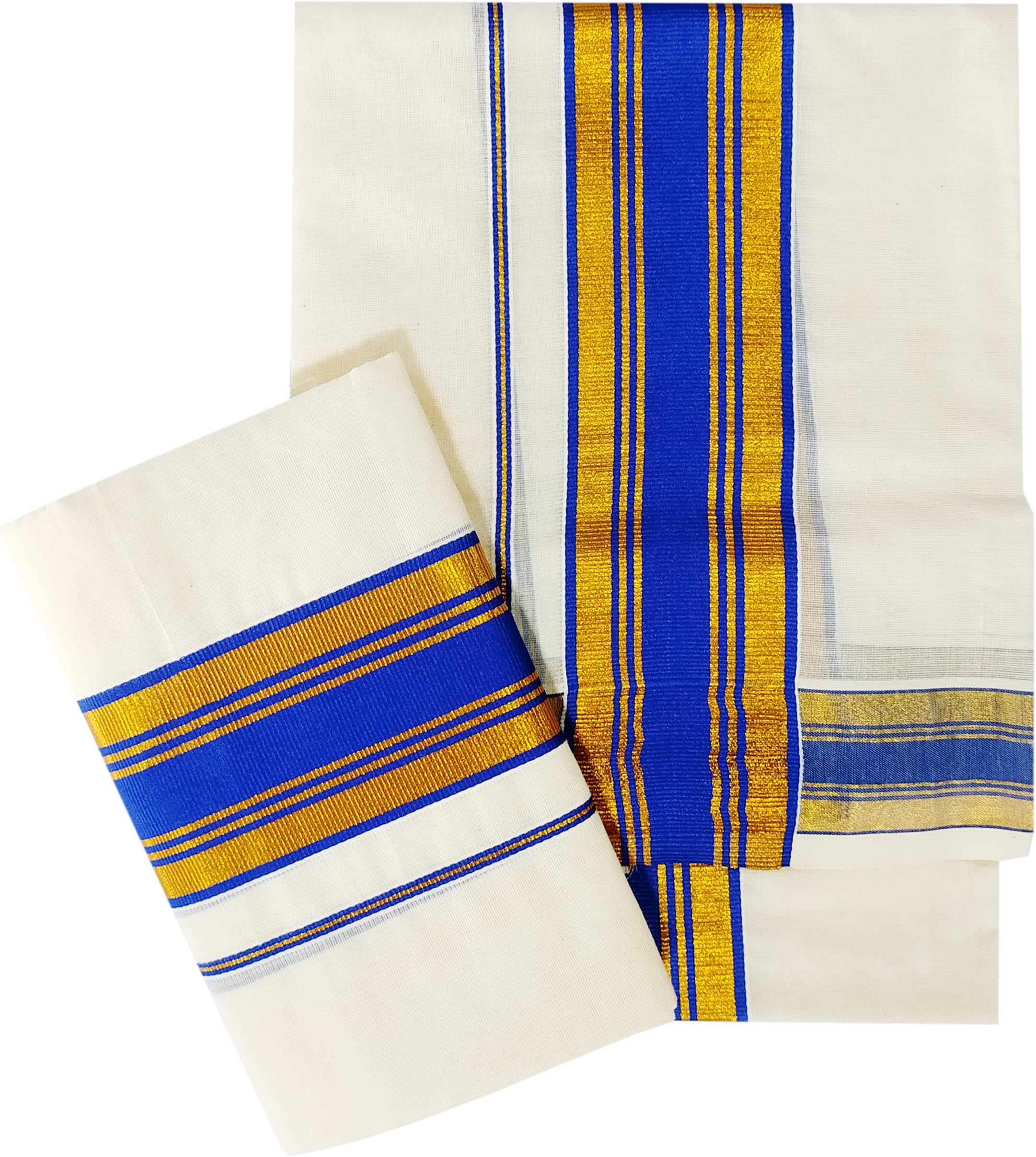 Women's Kerala Traditional Cotton Set Mundu Cream Color with Fancy Border