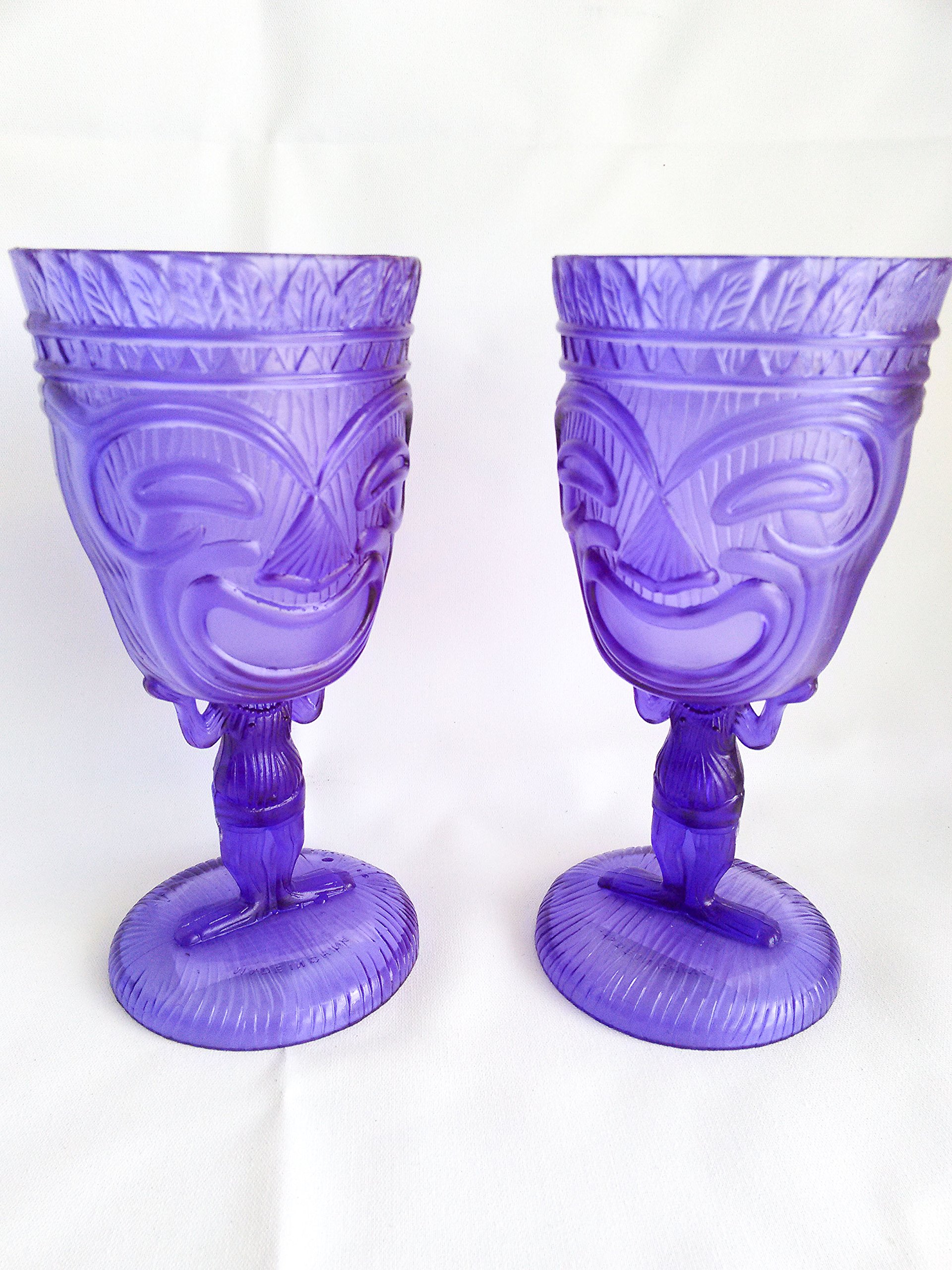 Buy Tiki Cups Wine Glasses Tiki Drinking Glass Tumblers Tiki Bar Luau Party Decorations Set of 2