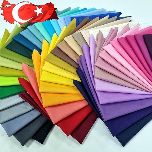 Miniatura 1 de Juego de 50 piezas de tela de algodón multicolor 100 % algodón de 8 x 8 pulgadas (8.1 in x 8.1 in) para coser acolchados, cuadros de tela