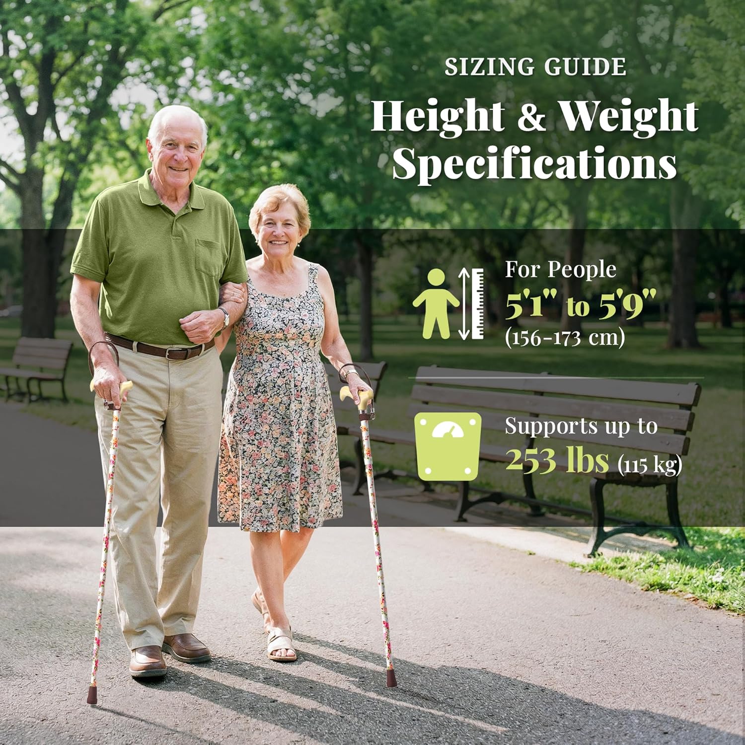 Merry Sticks Lightweight Foldable Walking Canes for Women and Men, Adjustable & Collapsible Walking Stick for Seniors, Balancing Mobility Aids, Ergonomic Handle & Wrist Strap - Berries