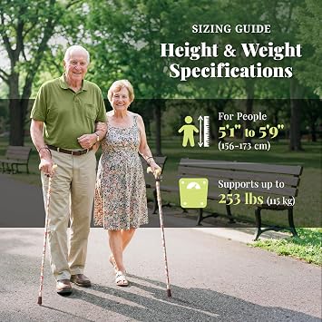 Merry Sticks Lightweight Foldable Walking Canes for Women and Men, Adjustable & Collapsible Walking Stick for Seniors, Balancing Mobility Aids, Ergonomic Handle & Wrist Strap - Berries