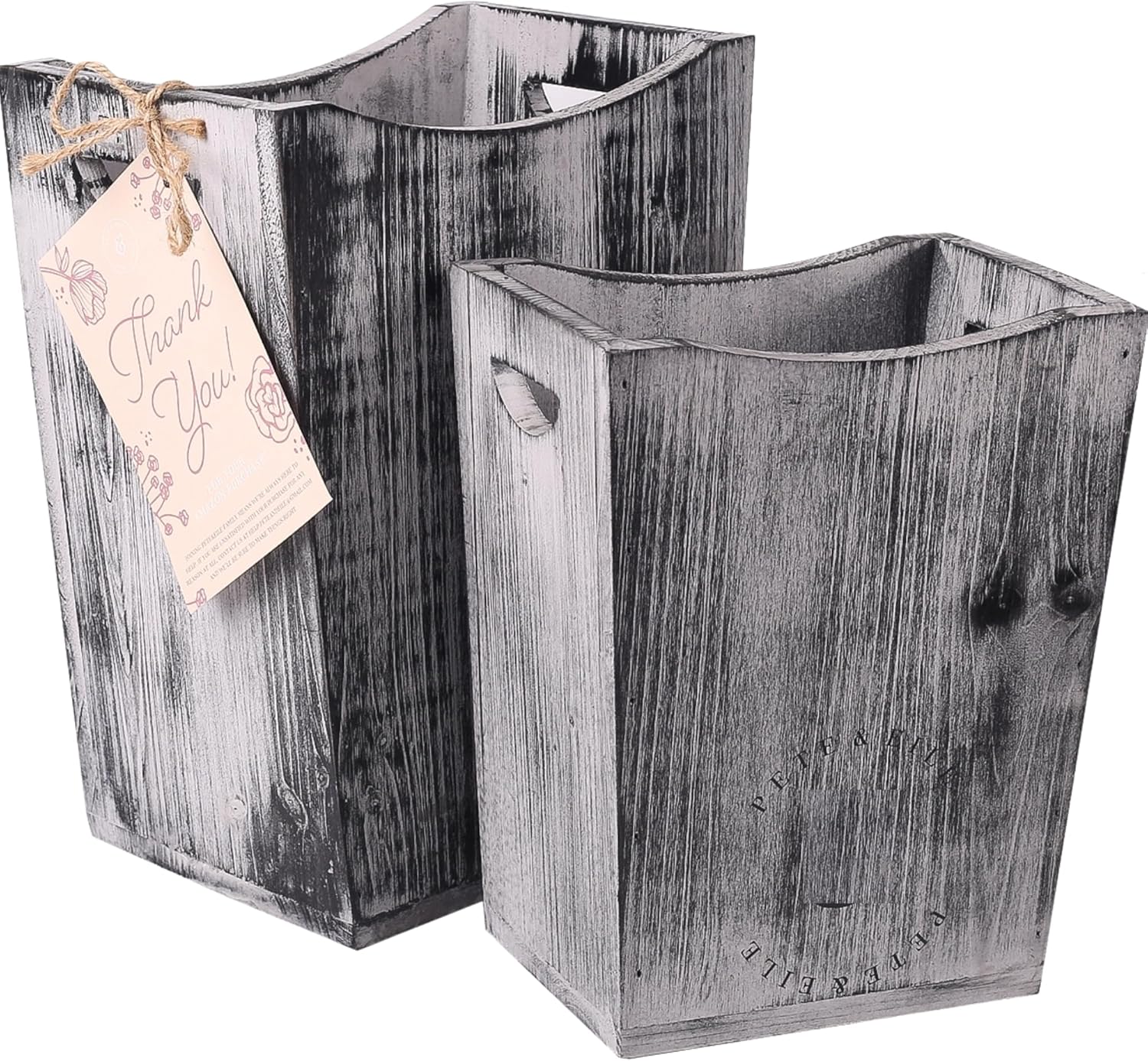 Pete&Eile 2 Packs, Farmhouse Waste Basket Set, with Small