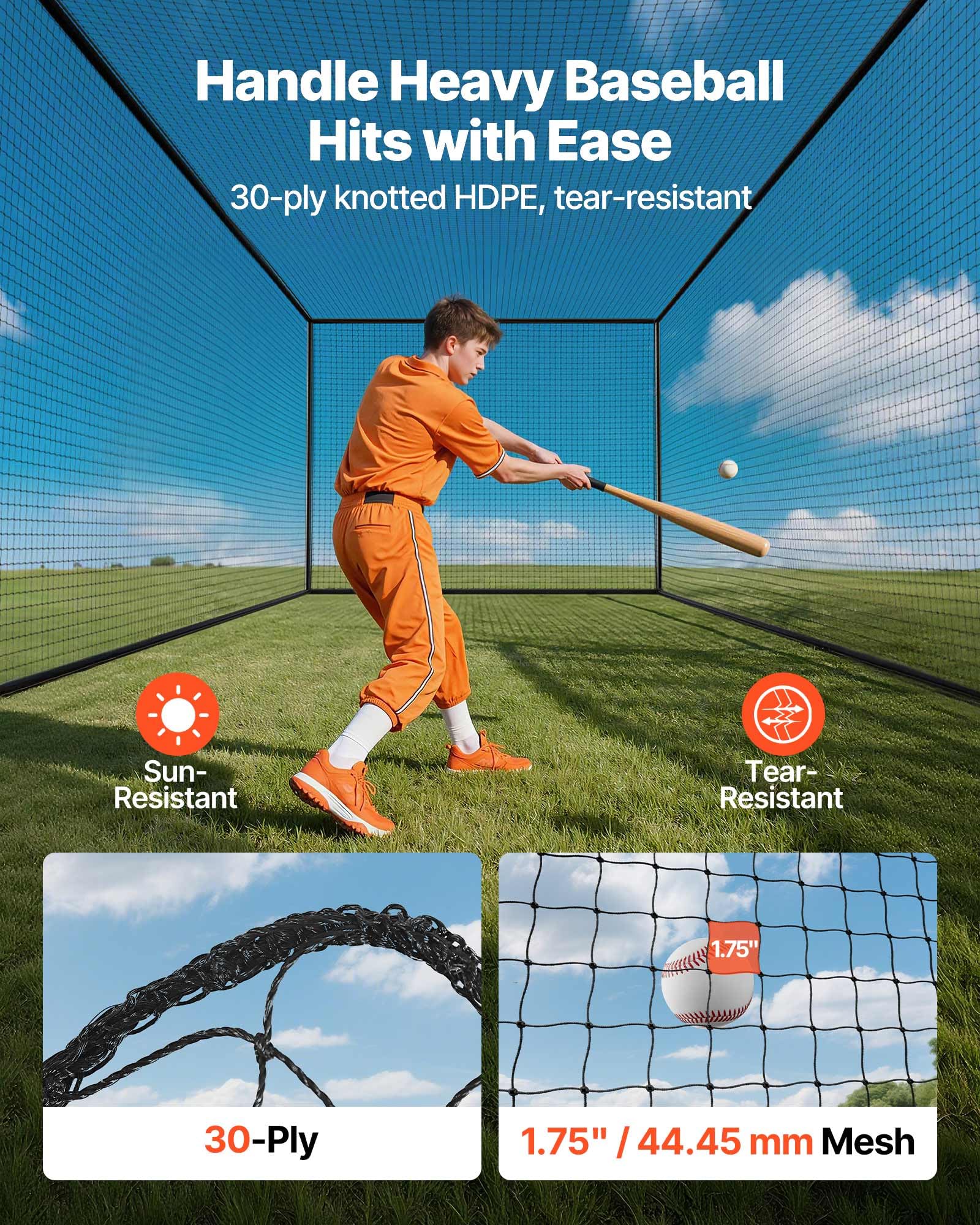 VEVOR Rete da Allenamento Multisport Baseball, Billfold Unisex Adulto