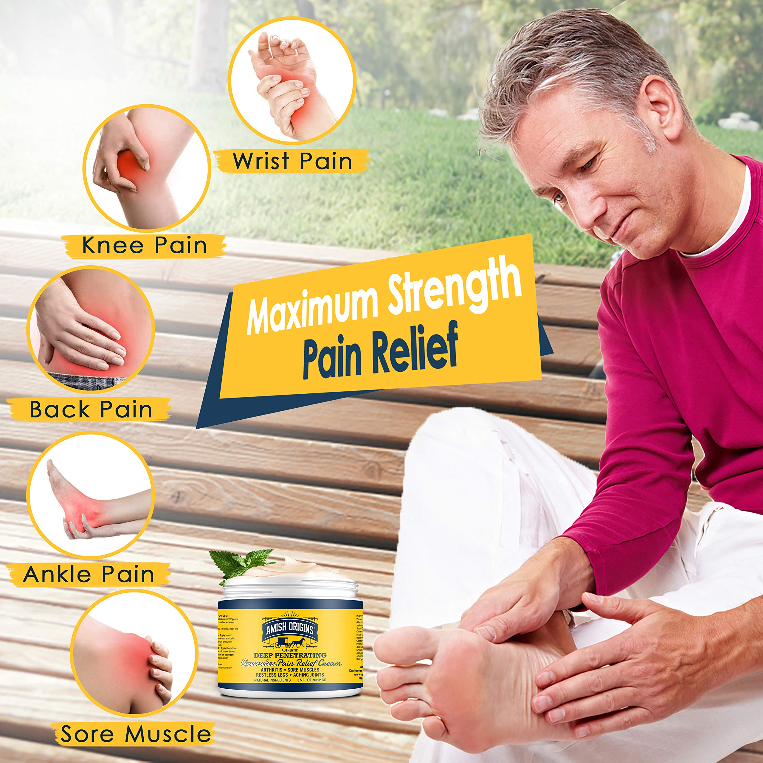 Buy Arthritis Pain Relief Cream, Amish Origins Maximum Strength Deep