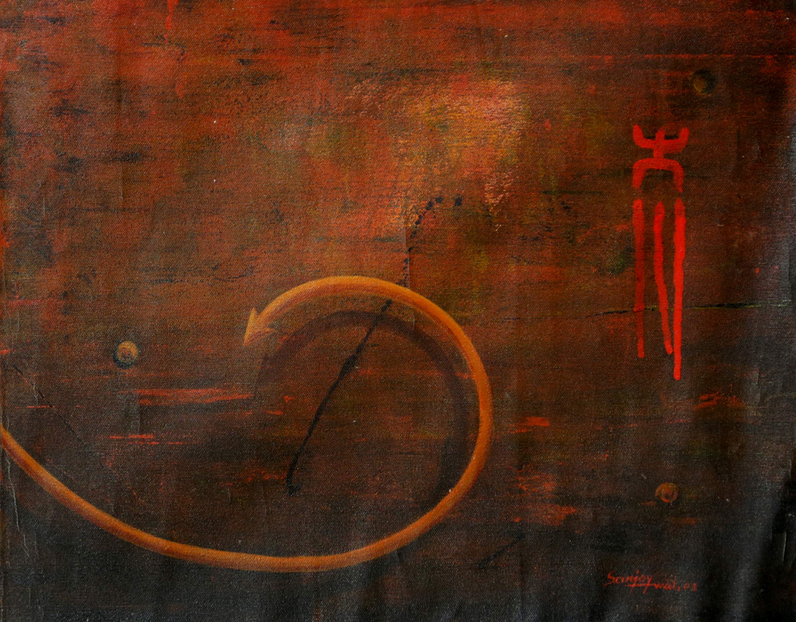 Brown Swirl (Acrylic Painting By Sanjoy Mal)-image-37
