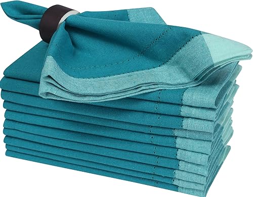 Miniatura 24 de Servilletas de boda, servilletas de cóctel, servilletas de tela, servilletas de lino y algodón de 18 x 18 pulgadas con pliegue de 1 pulgada, 18 x 18