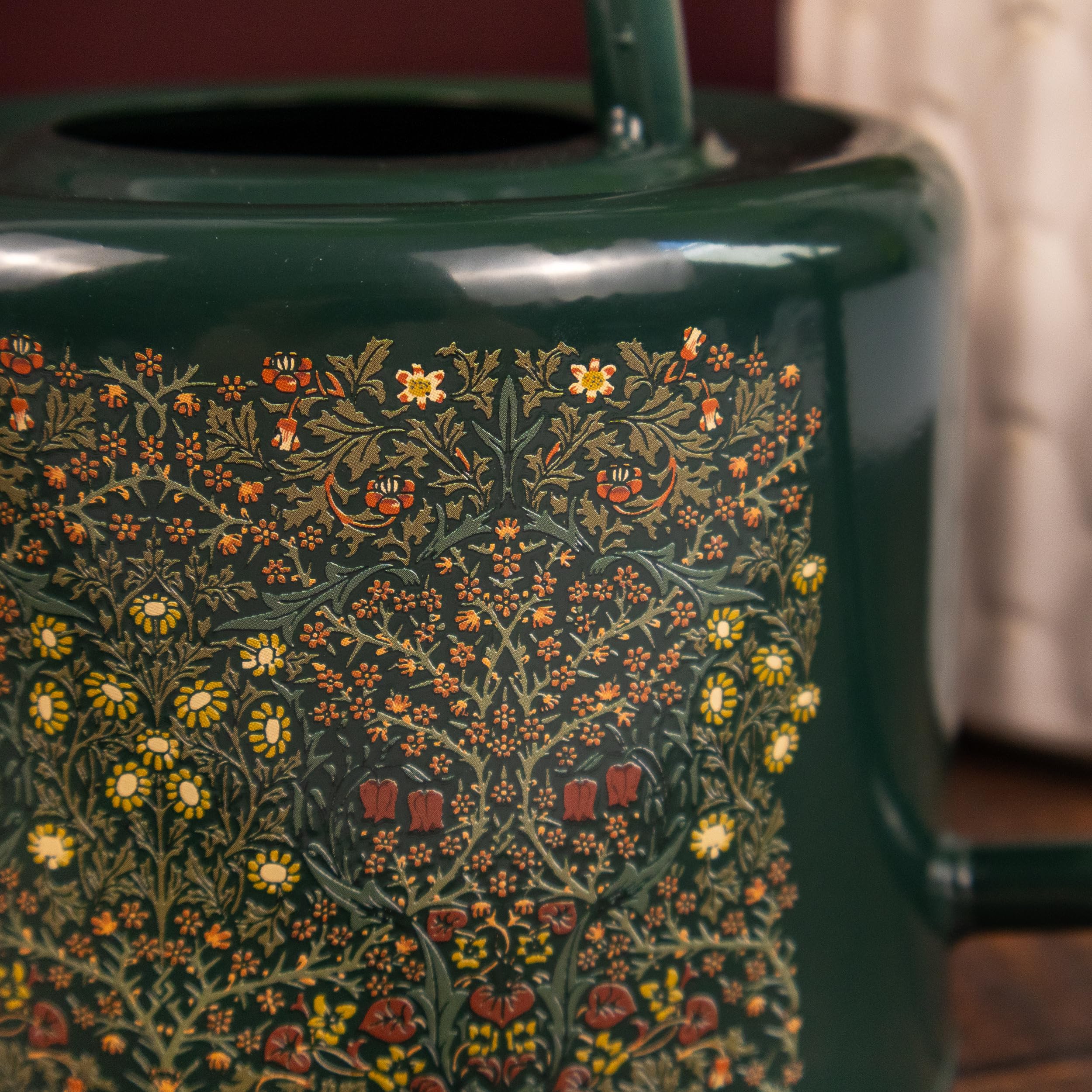 Robert Frederick William Morris Gießkanne – Schwarzdorn-Muster – 1,2 l verzinkter Stahl für drinnen und draußen – Vintage-Blumen-Design – Gartengeschenk für Pflanzenliebhaber