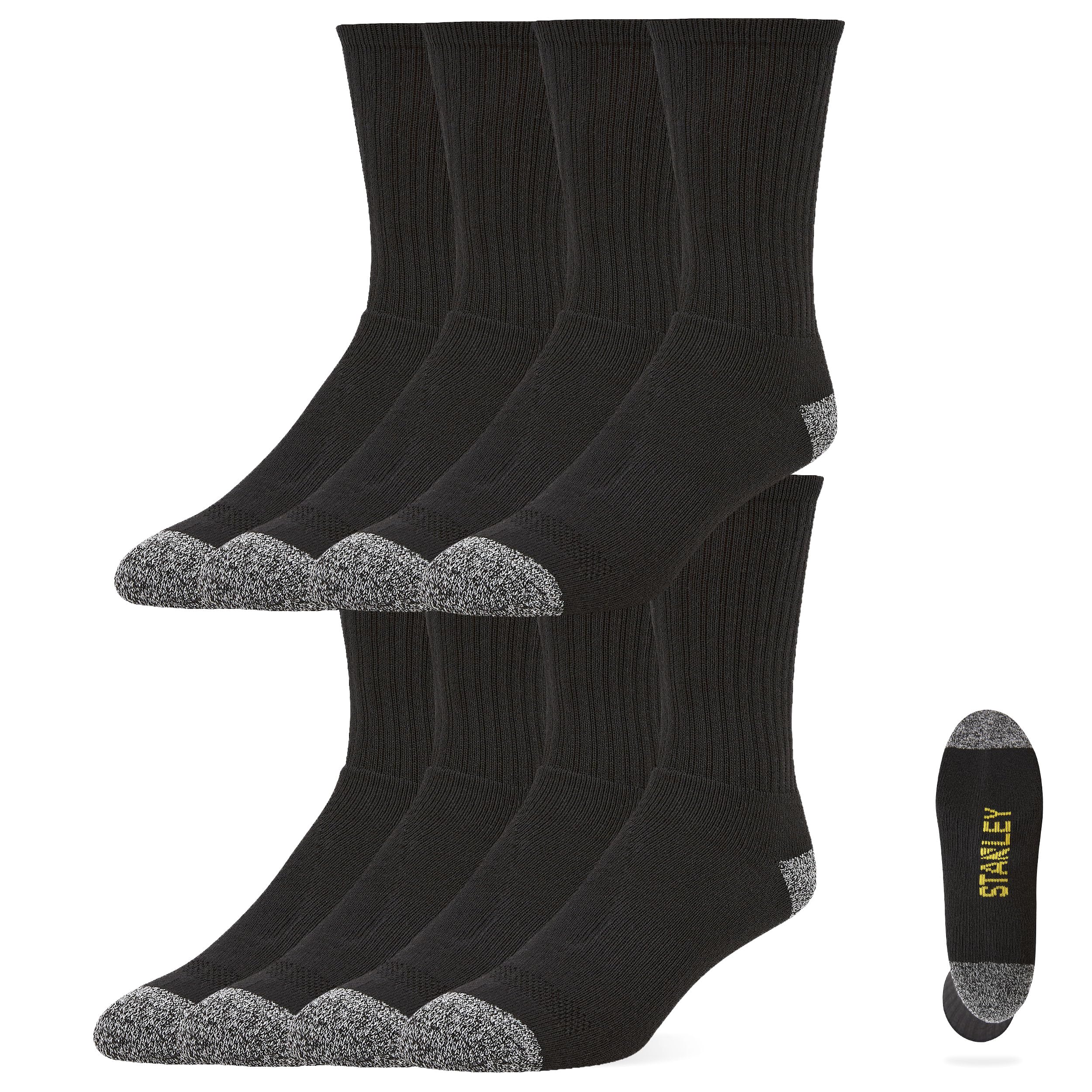 Work Socks for Men - 8 Pairs Thick Cushioned Crew Boot Hiking Socks