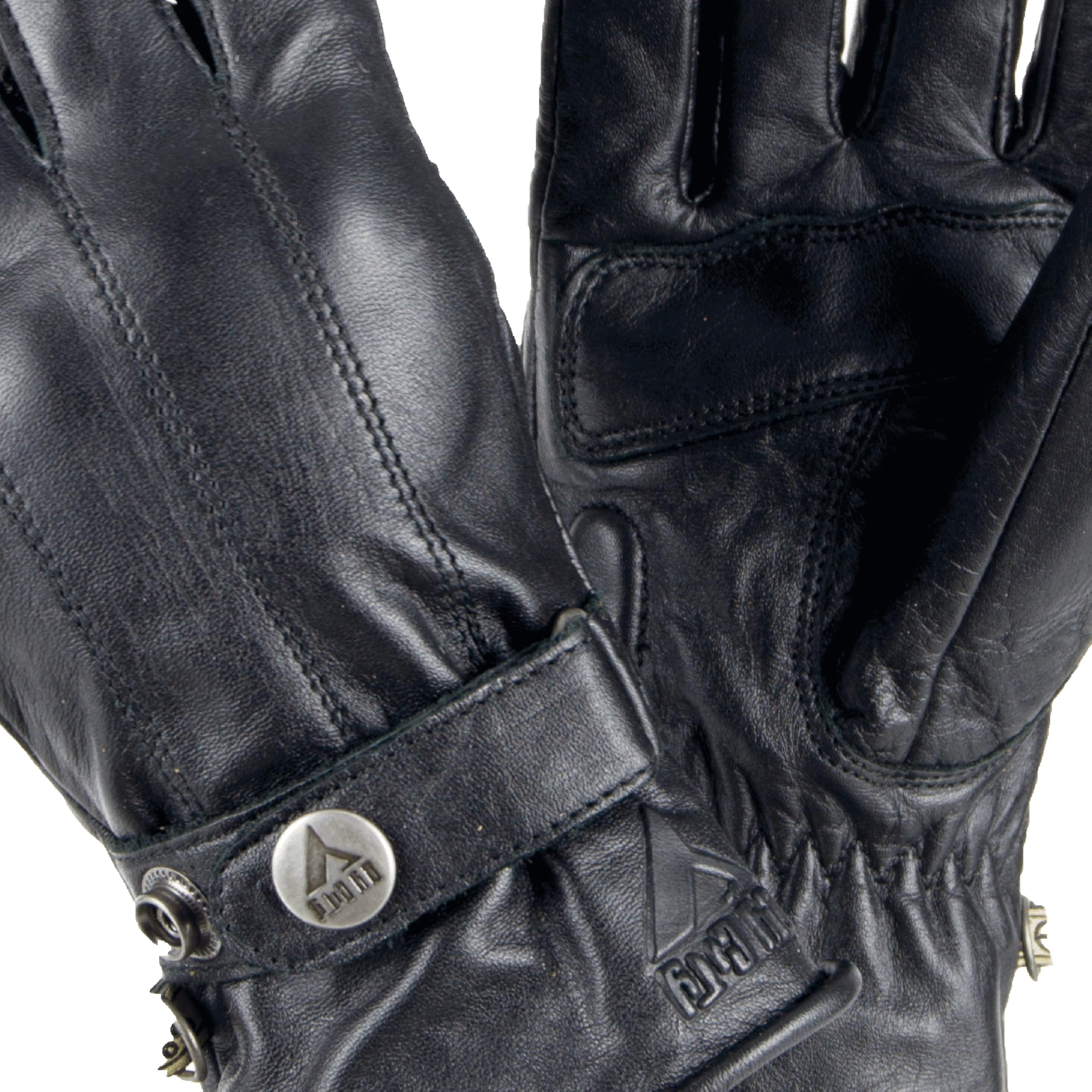 BY CITY Gants d'hiver pour moto Elegant Man | Gants en cuir | Protections au niveau des nœuds | Zones rembourrées | Renfort anti-abrasion sur la paume | Membrane imperméable